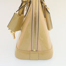 LOUIS VUITTON Vernis Rayures Alma BB Hand Bag 2way Beige Pink M90970 Auth ai678M-3