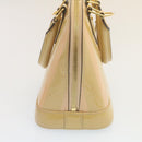 LOUIS VUITTON Vernis Rayures Alma BB Hand Bag 2way Beige Pink M90970 Auth ai678M-4