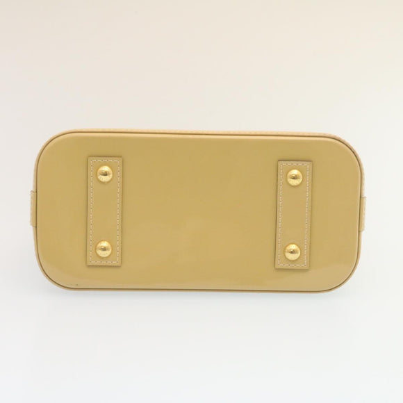 LOUIS VUITTON Vernis Rayures Alma BB Hand Bag 2way Beige Pink M90970 Auth ai678AM