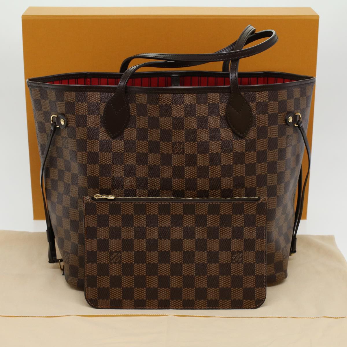 LOUIS VUITTON Damier Ebene Neverfull MM Tote Bag N51105 LV Auth ai684SA