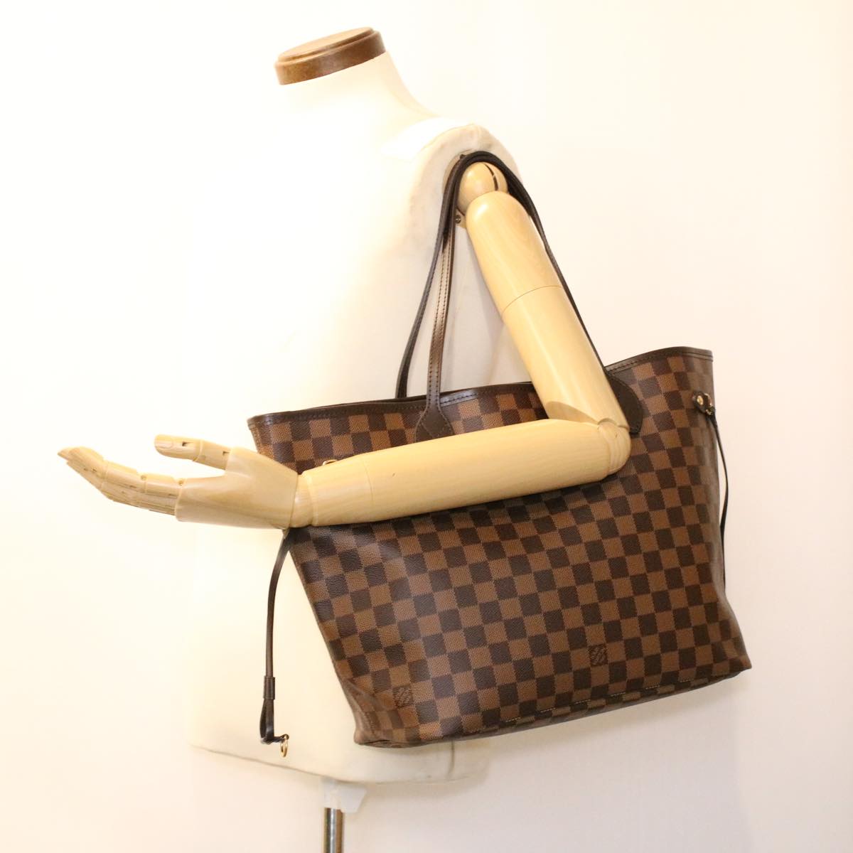 LOUIS VUITTON Damier Ebene Neverfull MM Tote Bag N51105 LV Auth ai684SA