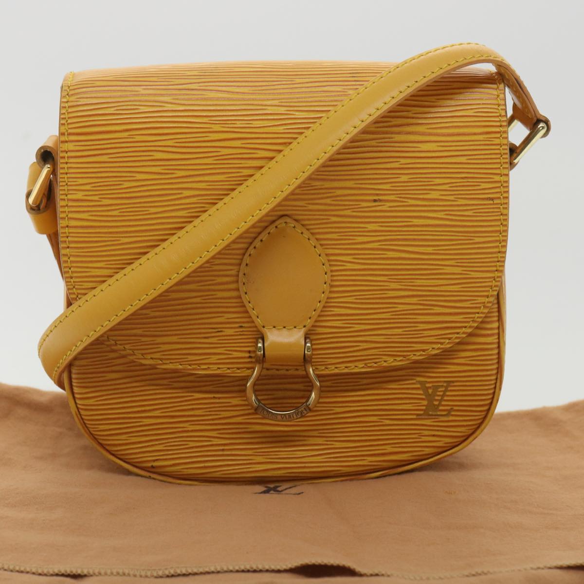 LOUIS VUITTON Epi Saint Cloud PM Shoulder Bag Yellow M52219 LV Auth ai688