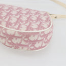 Christian Dior Trotter Canvas Saddle Pouch PVC Pink Silver Auth TR77-12