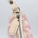 Christian Dior Trotter Canvas Saddle Pouch PVC Pink Silver Auth TR77-15