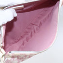 Christian Dior Trotter Canvas Saddle Pouch PVC Pink Silver Auth TR77-18