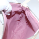 Christian Dior Trotter Canvas Saddle Pouch PVC Pink Silver Auth TR77-20