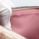Christian Dior Trotter Canvas Saddle Pouch PVC Pink Silver Auth TR77-21