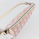 Christian Dior Trotter Canvas Saddle Pouch PVC Pink Silver Auth TR77-6