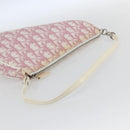 Christian Dior Trotter Canvas Saddle Pouch PVC Pink Silver Auth TR77-7