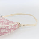 Christian Dior Trotter Canvas Saddle Pouch PVC Pink Silver Auth TR77-8