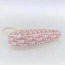 Christian Dior Trotter Canvas Saddle Pouch PVC Pink Silver Auth TR77-9