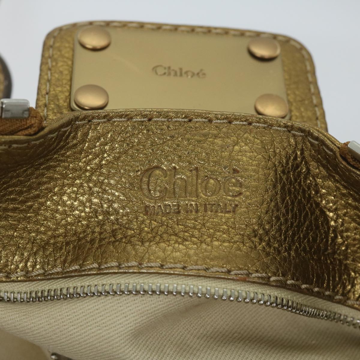 Chloe Paddington Shoulder Bag Leather Gold Tone Auth uy156