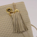 BALLY Quilted Shoulder Bag Leather Beige Auth yb275-17