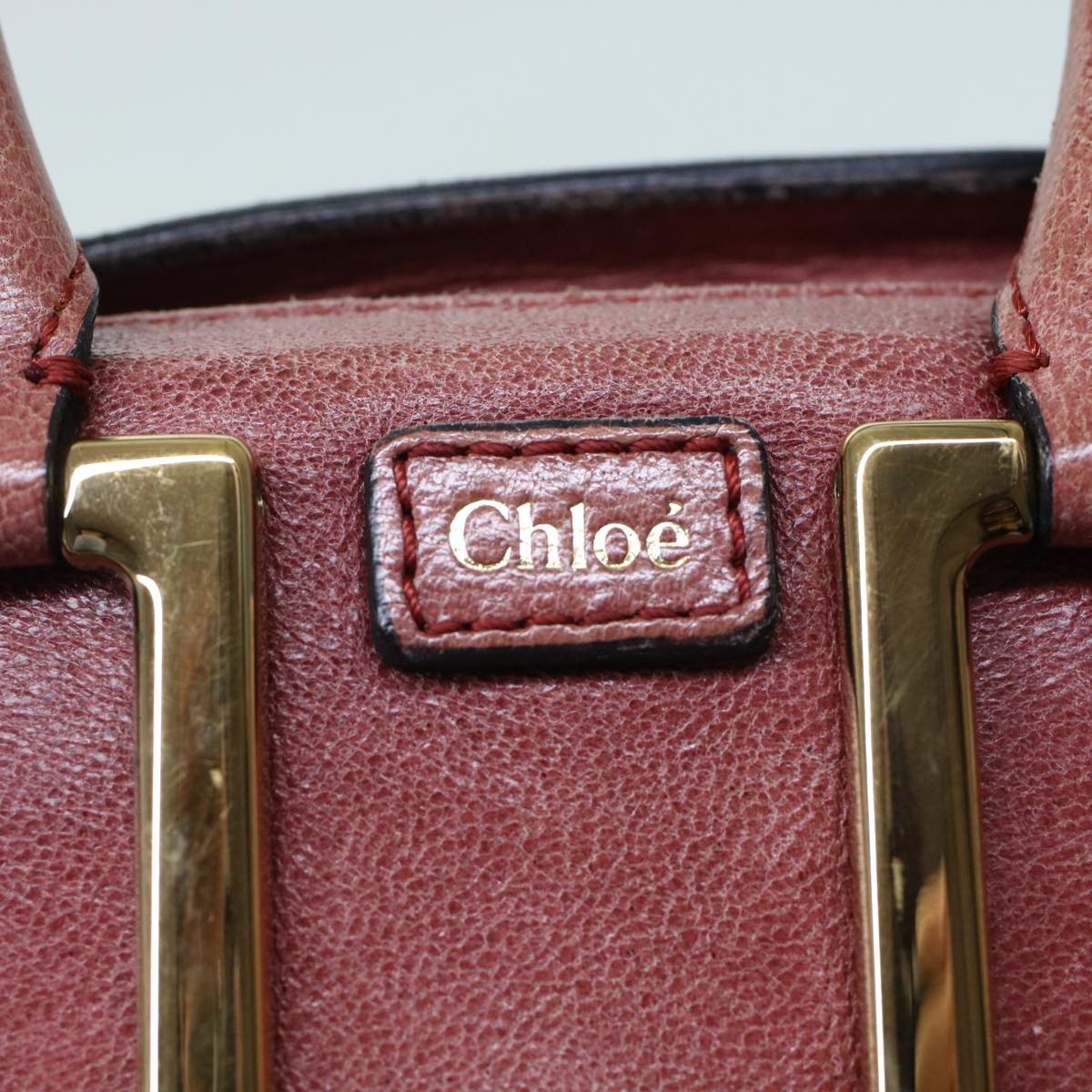 Chloe Etel Hand Bag Leather 2way Red 01・13・50・65 Auth yb285