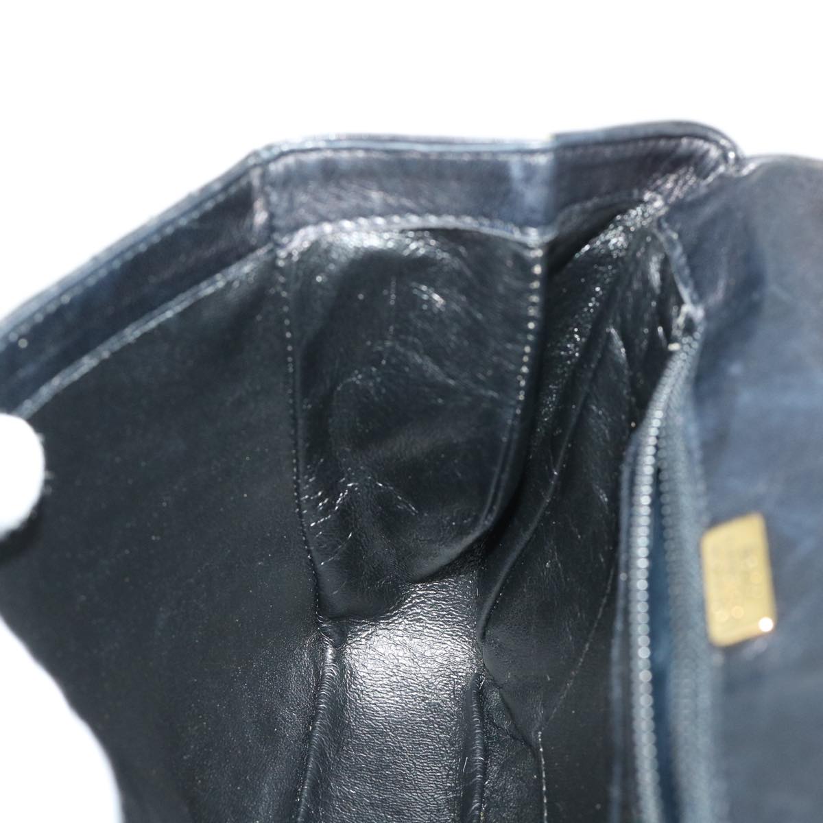 BALLY Chain Shoulder Bag Leather Black Auth yb294