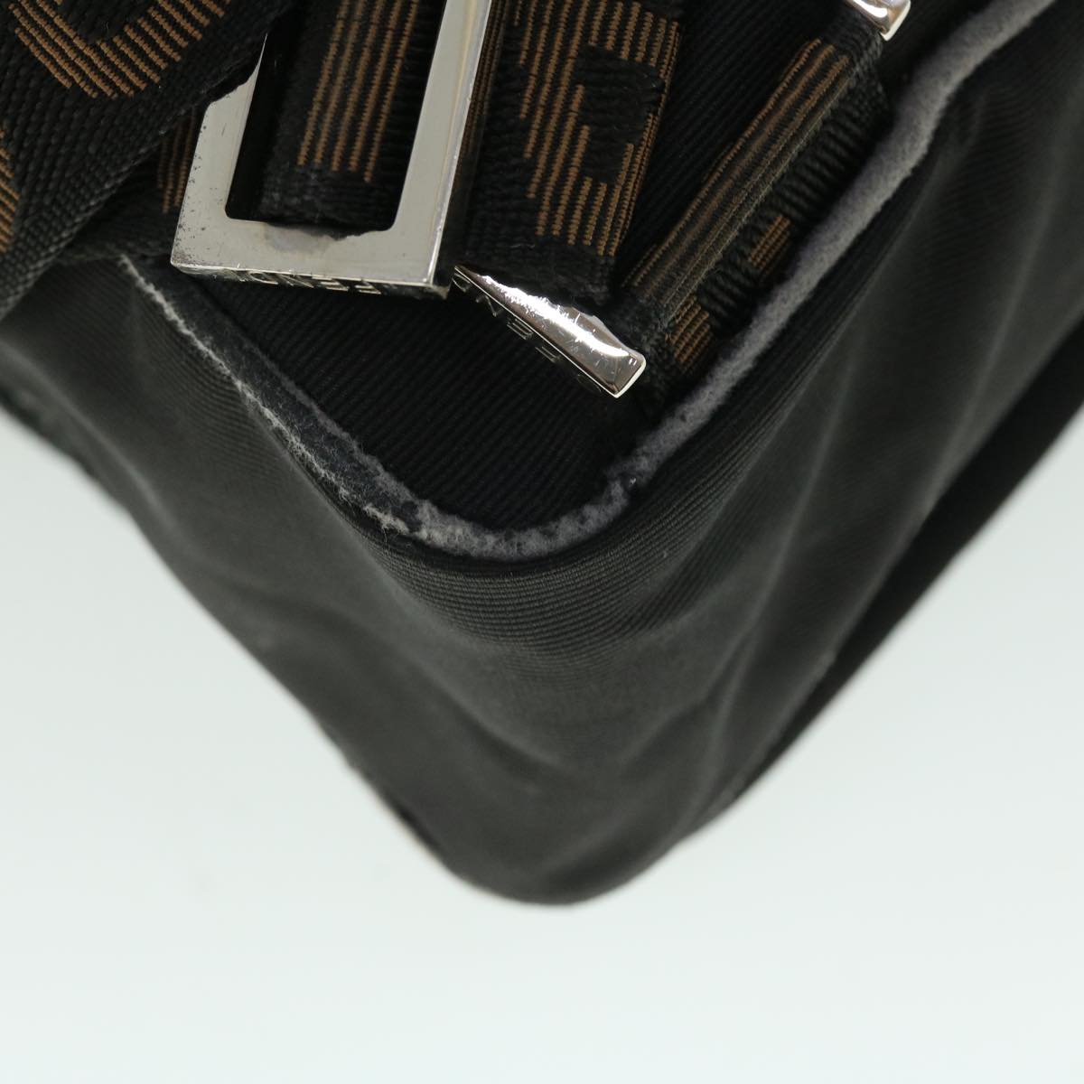 FENDI Backpack Nylon Black Brown Auth yb325