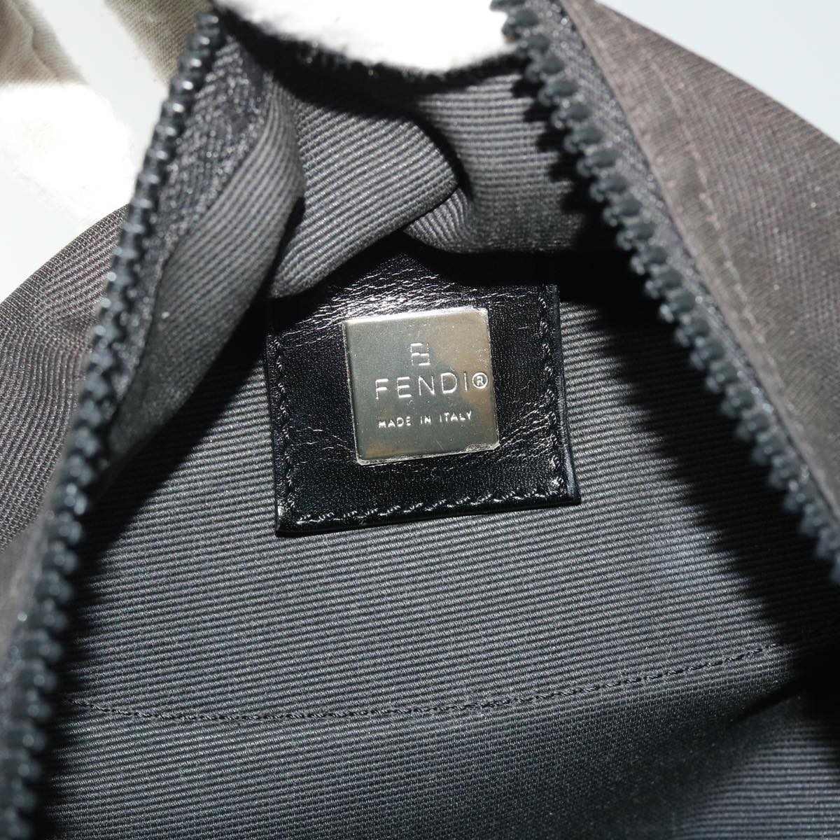 FENDI Backpack Nylon Black Brown Auth yb325