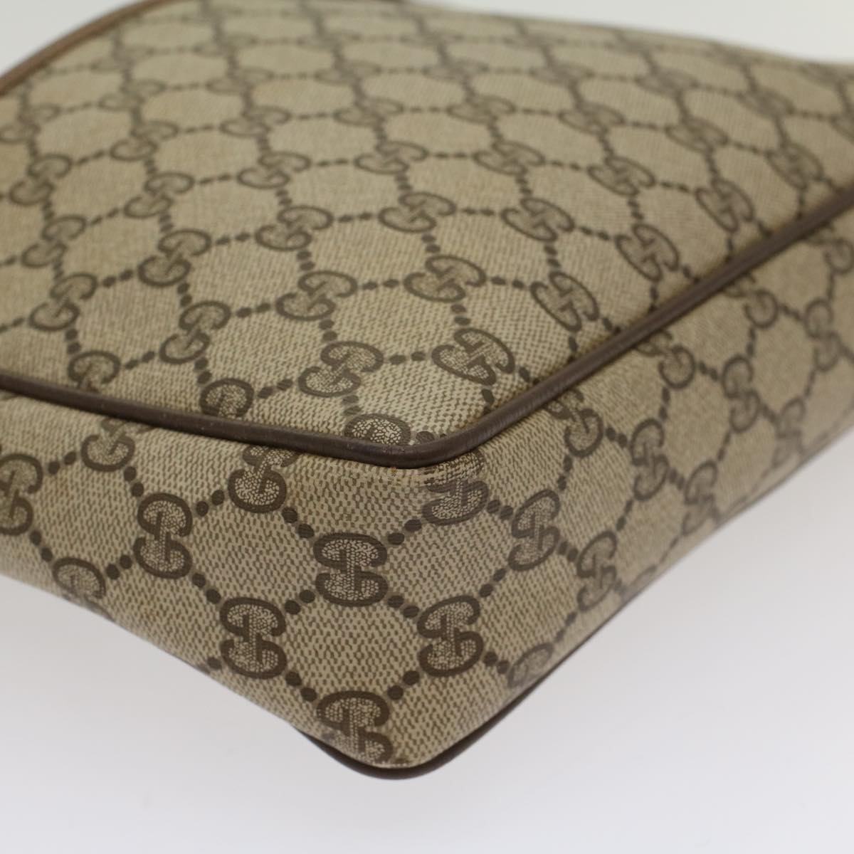 GUCCI GG Canvas Clutch Bag PVC Leather Beige Auth yb355