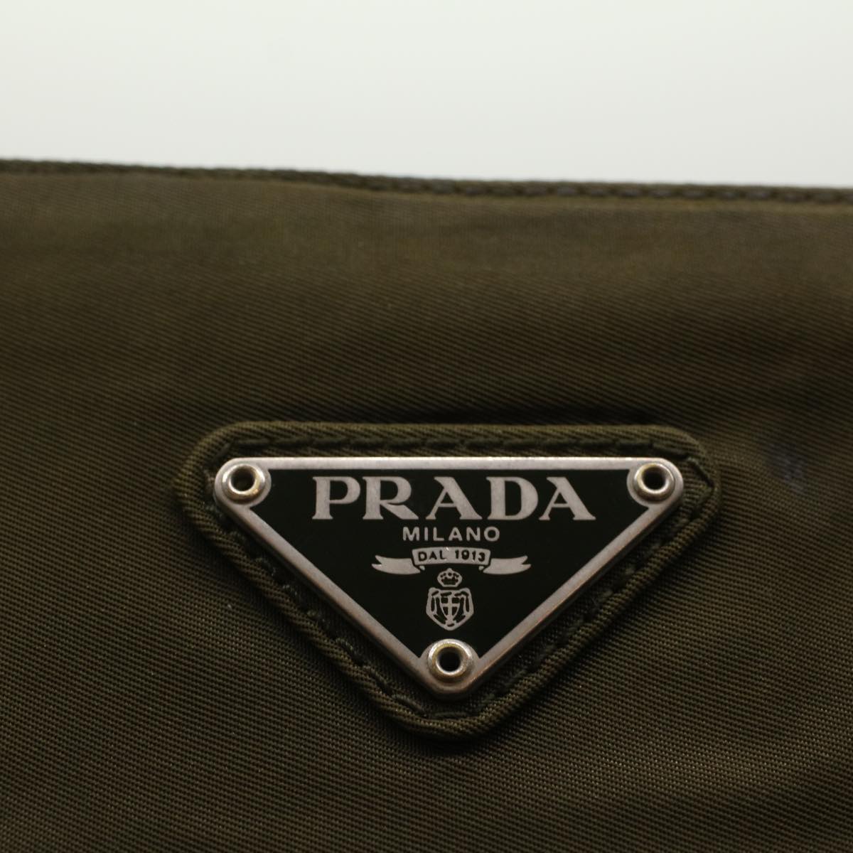 PRADA Shoulder Bag Nylon Khaki Auth yb362