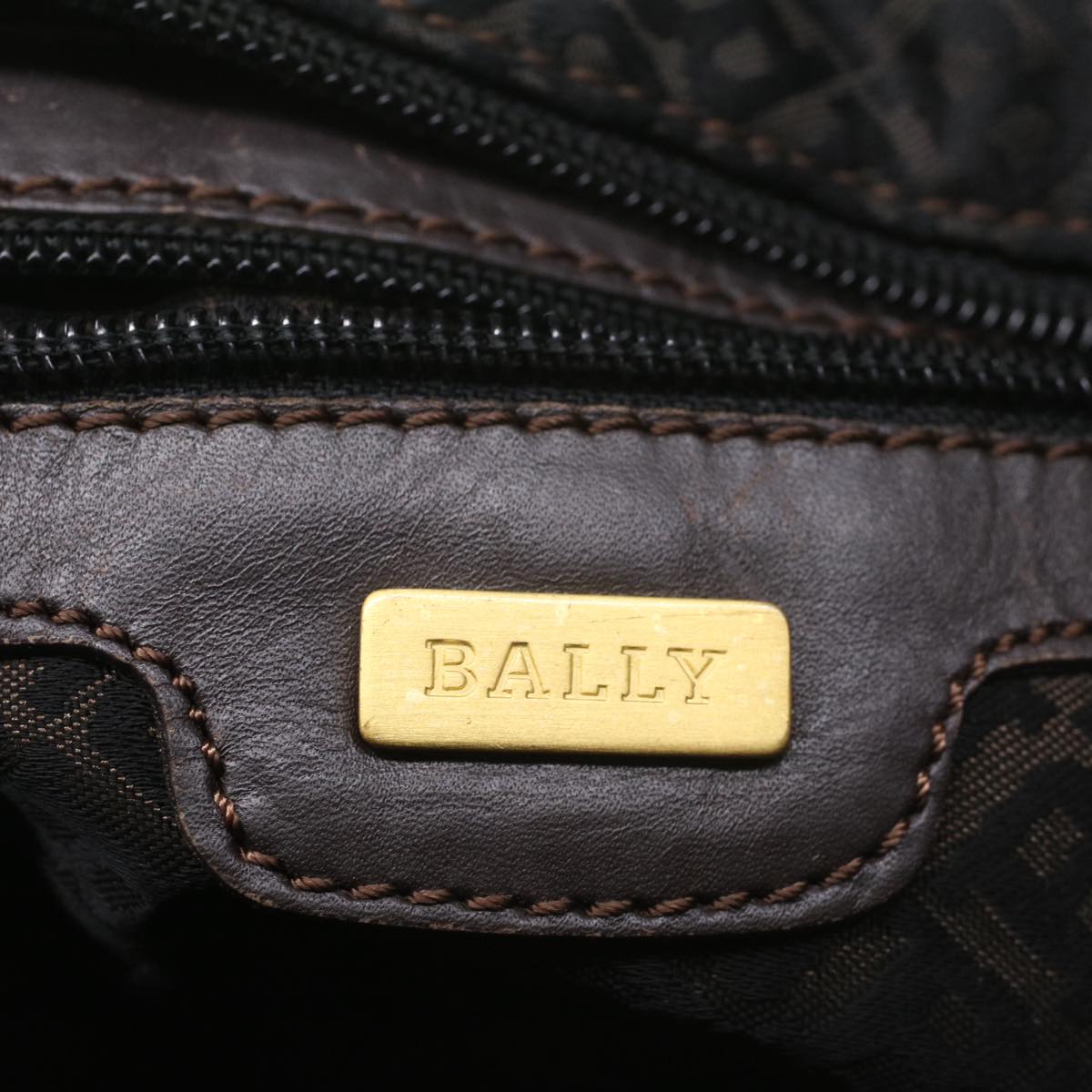 BALLY Tote Bag Nylon Brown Auth yb385