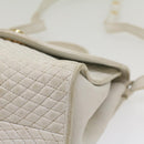 BALLY Quilted Hand Bag Leather 2way White Auth yb388-14