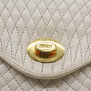 BALLY Quilted Hand Bag Leather 2way White Auth yb388-18