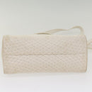 BALLY Quilted Hand Bag Leather 2way White Auth yb388-5