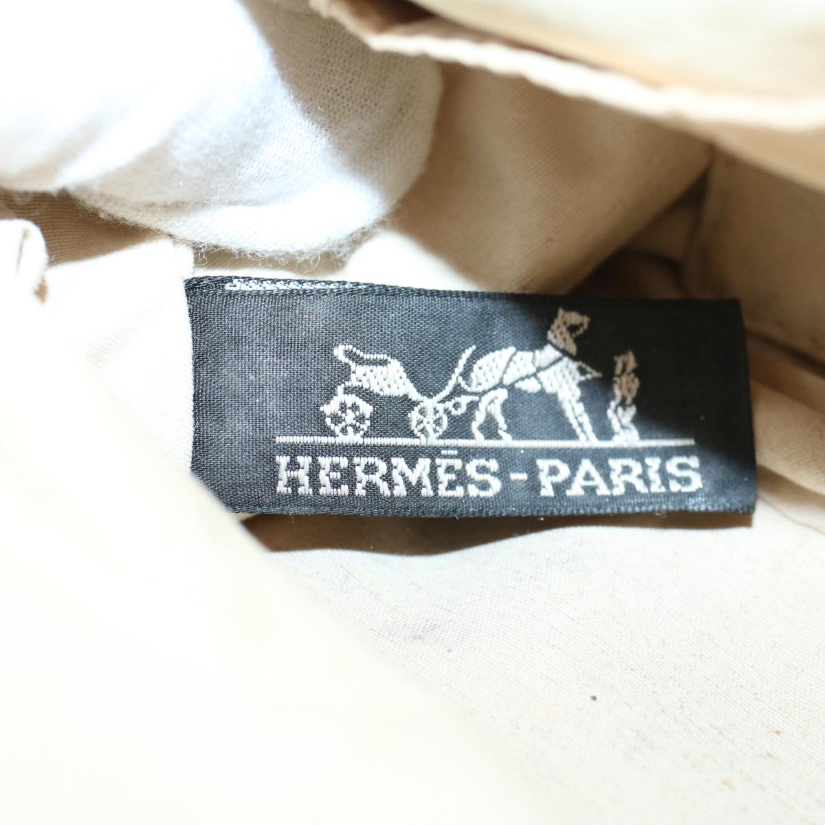 HERMES Bolide Pouch Canvas 2Set Beige Red Auth yb400
