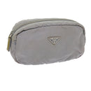 PRADA Pouch Nylon Gray Auth yb446-1
