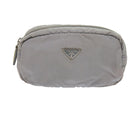 PRADA Pouch Nylon Gray Auth yb446-13