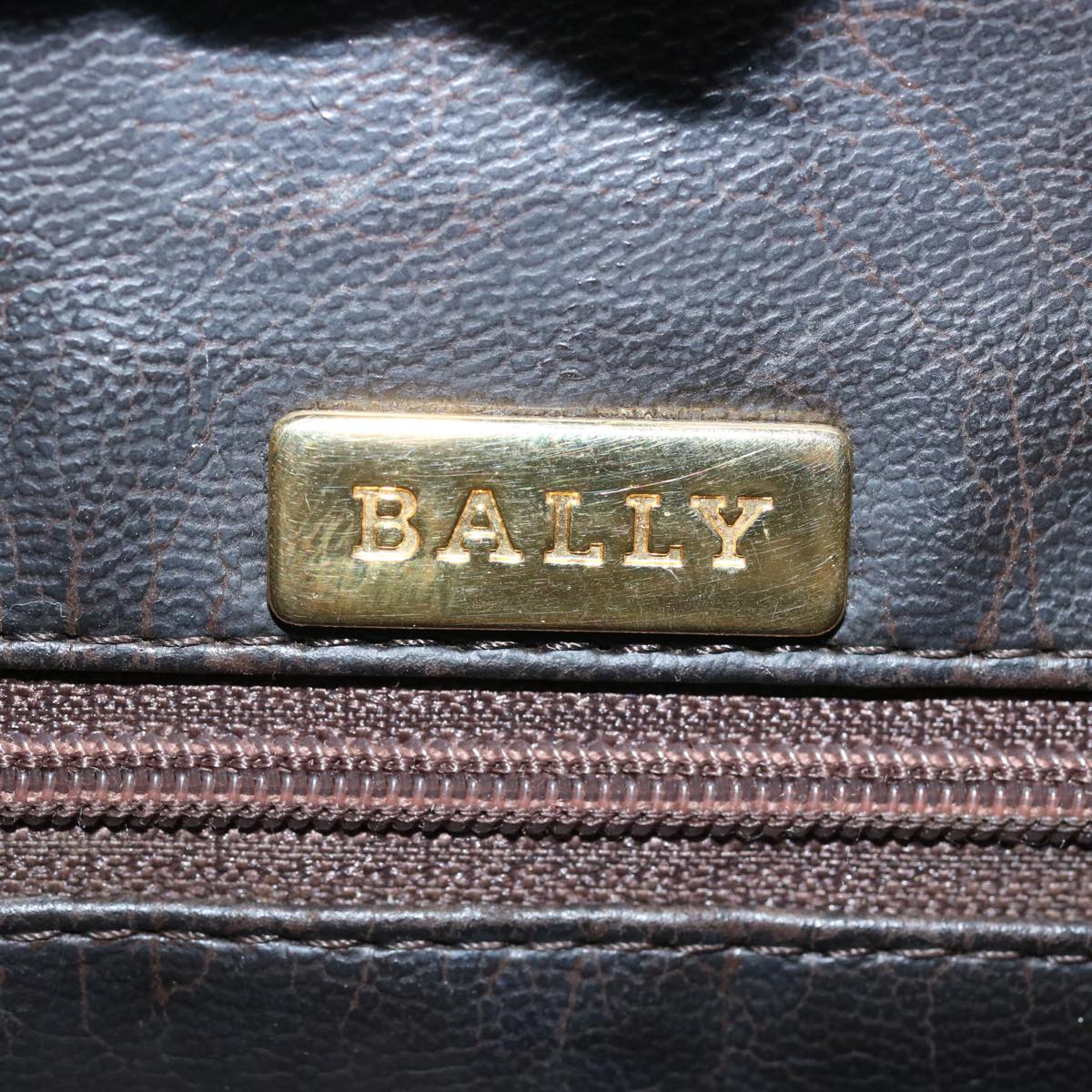 BALLY INTRECCIATO Hand Bag Leather Brown Auth yb451