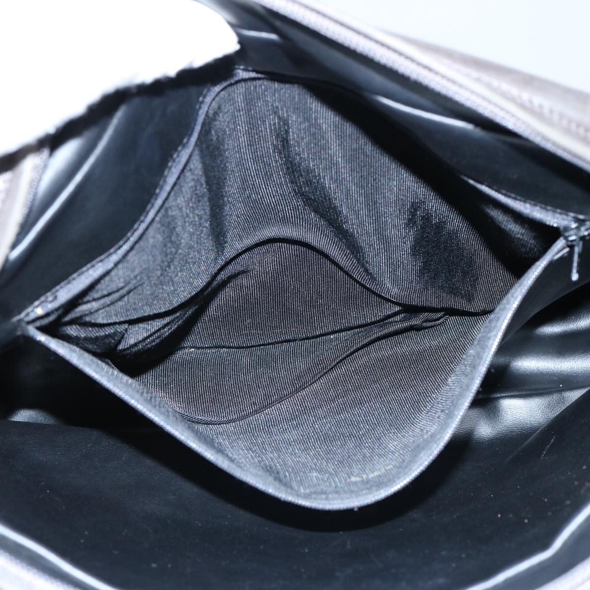 BALLY Hand Bag Leather Gray Auth yb457