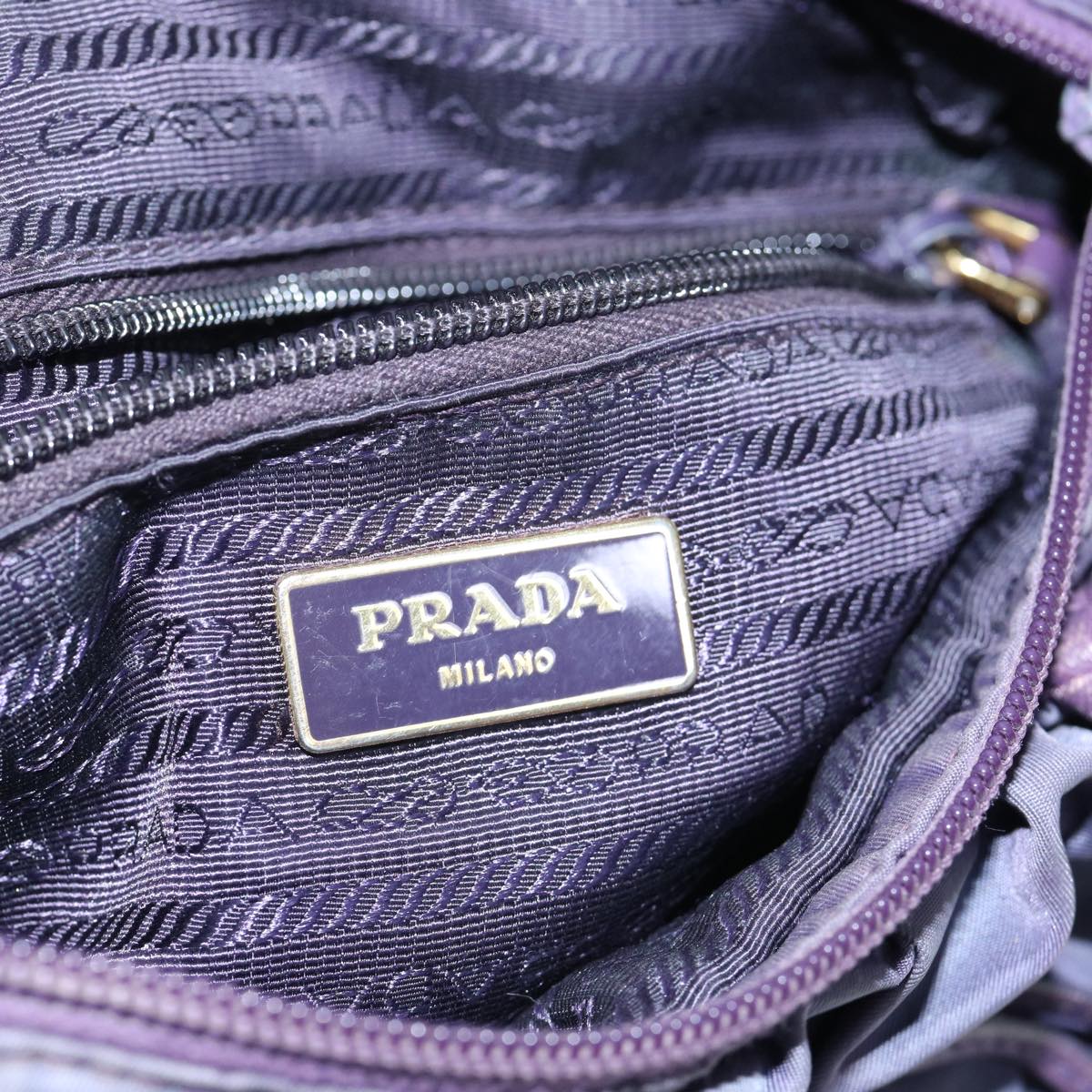 PRADA Hand Bag Nylon 2way Purple Auth yb458