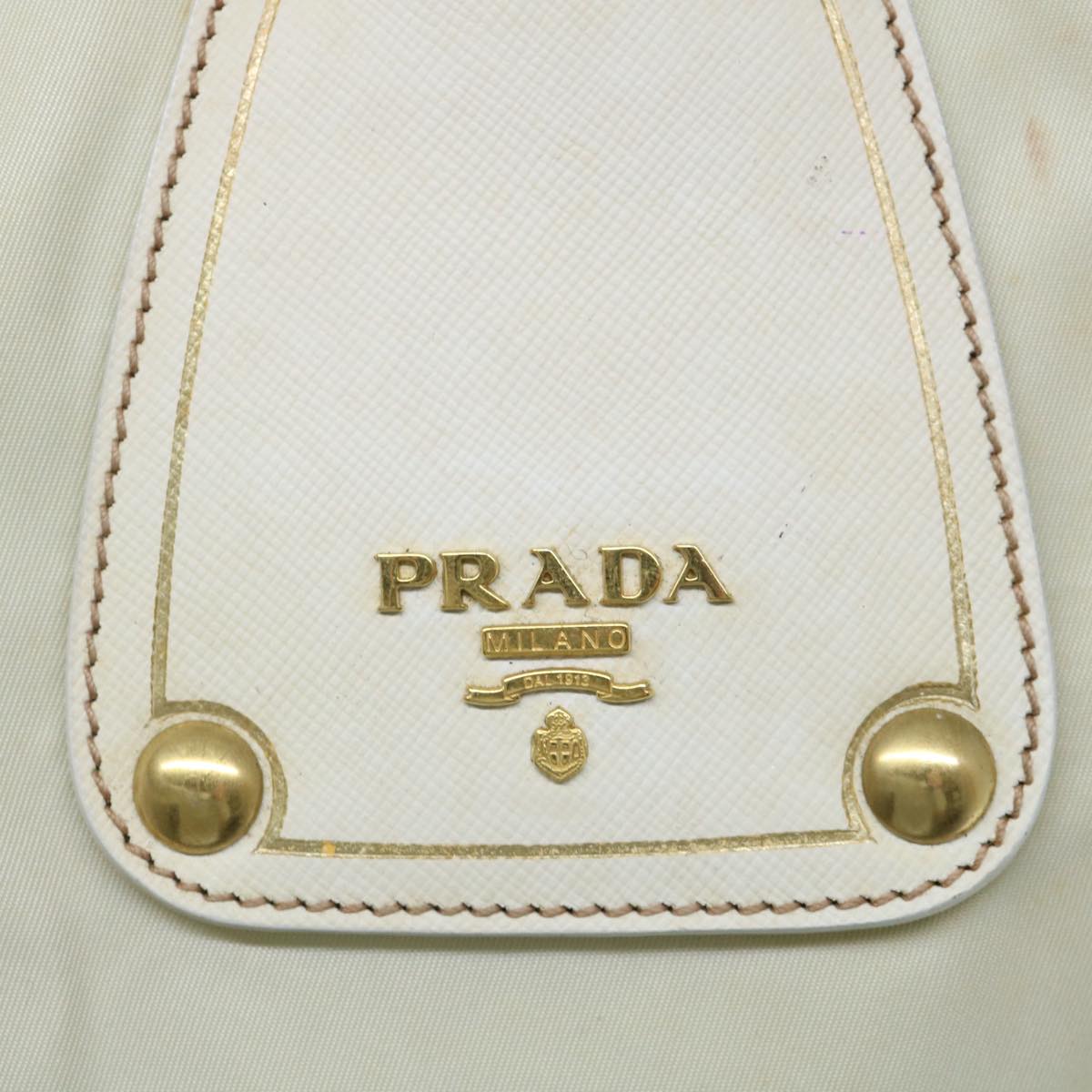 PRADA Hand Bag Nylon 2way Beige Auth yb469
