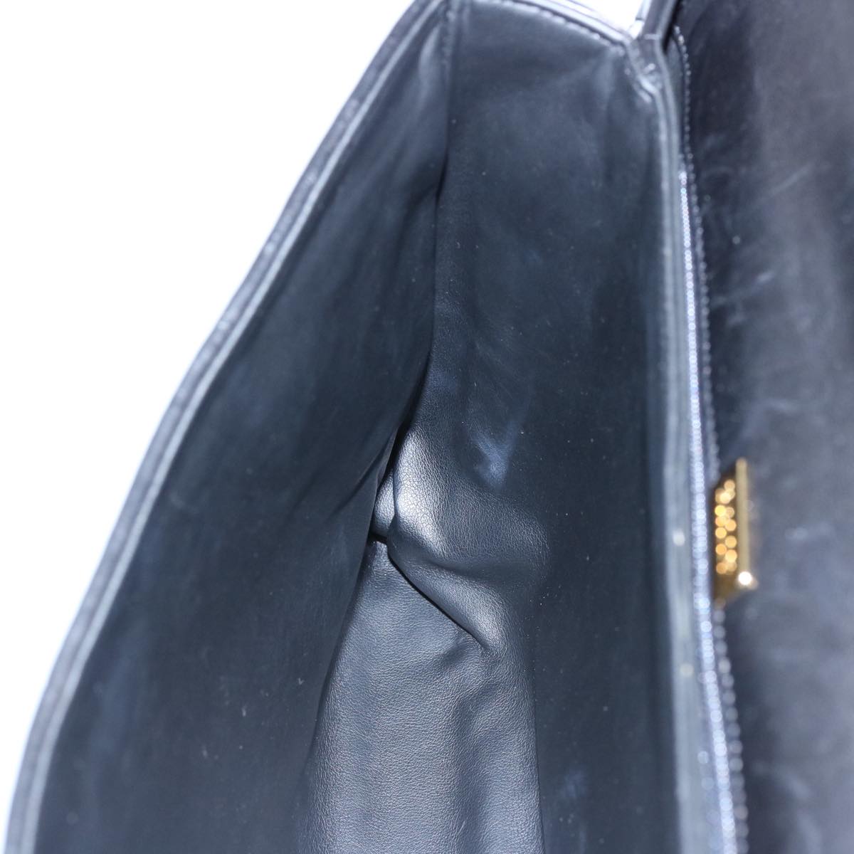 BALLY INTRECCIATO Hand Bag Leather Black Auth yb481