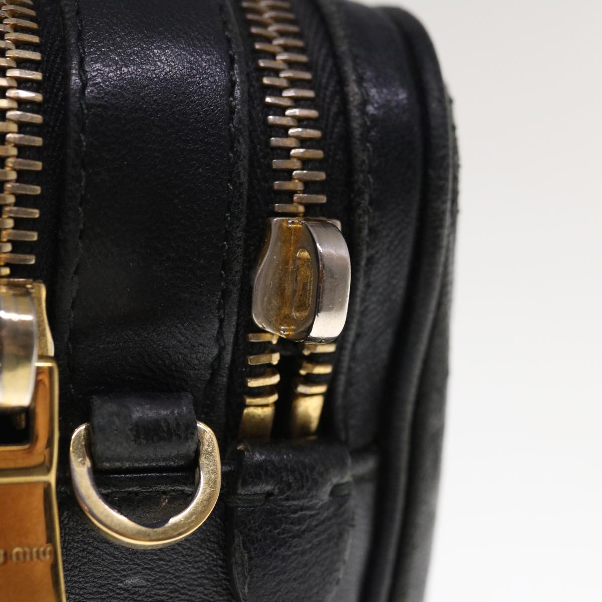 Miu Miu Materasse Shoulder Bag Leather Black Auth yb489