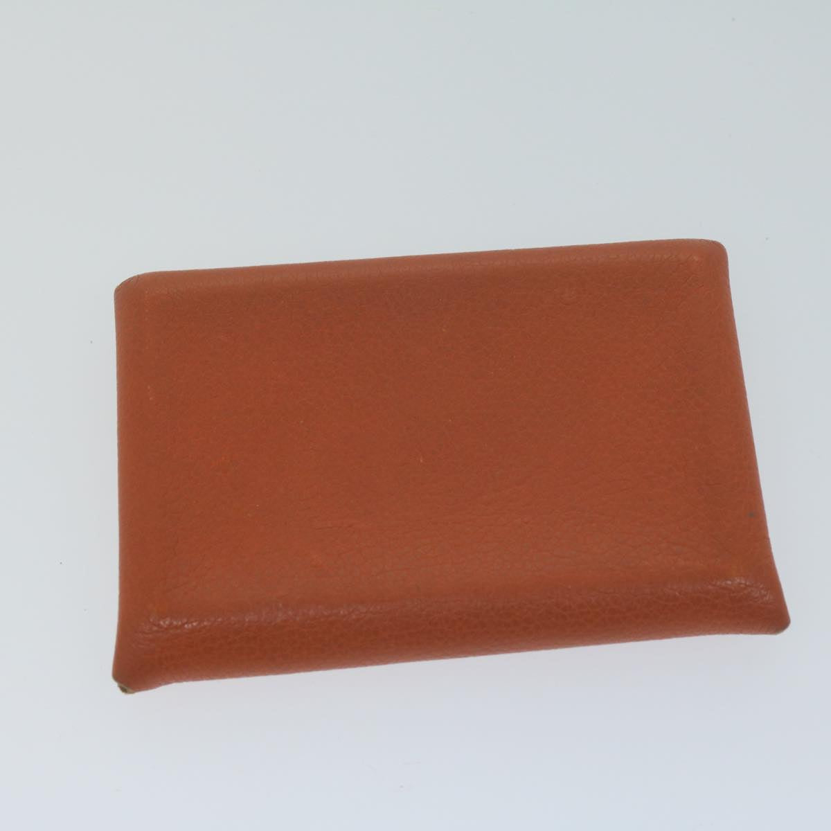 HERMES Wallet Leather 2Set Brown Orange Auth yb496