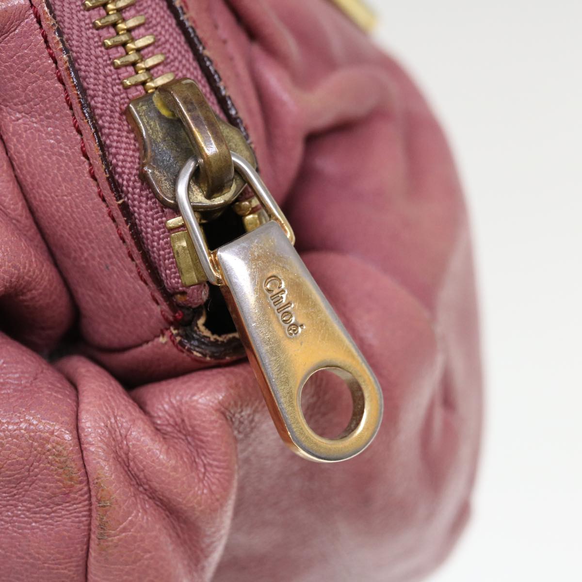 Chloe Etel Shoulder Bag Leather 2way Pink Auth yb497