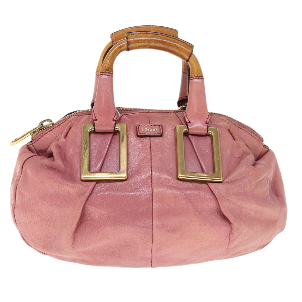 Chloe Etel Shoulder Bag Leather 2way Pink Auth yb497 - 0