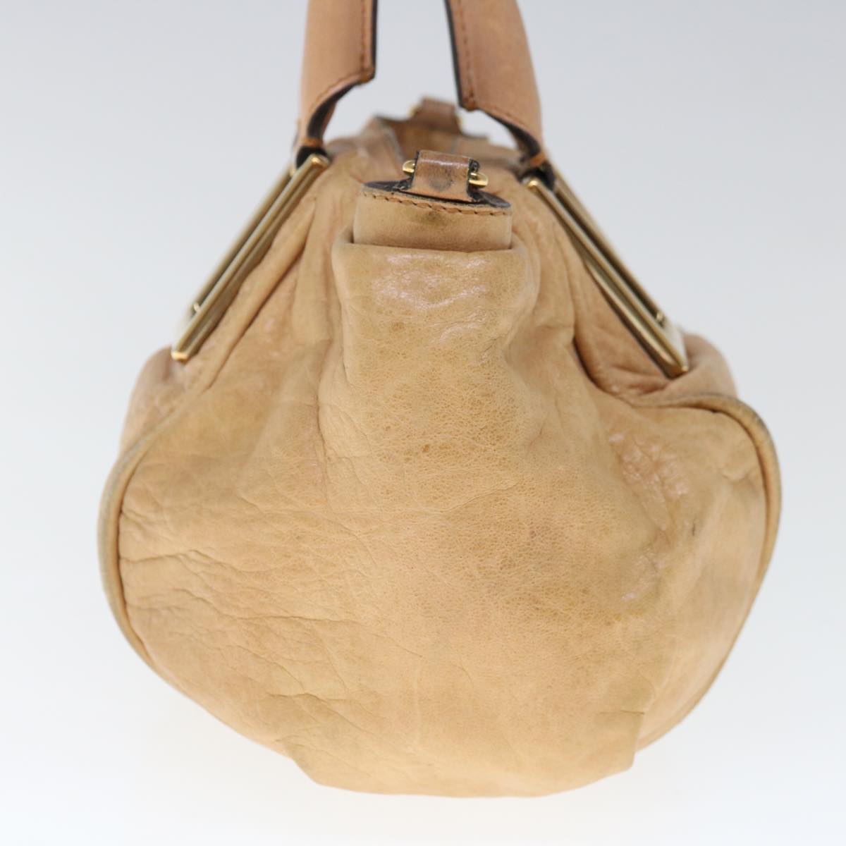 Chloe Etel Shoulder Bag Leather 2way Beige Auth yb501