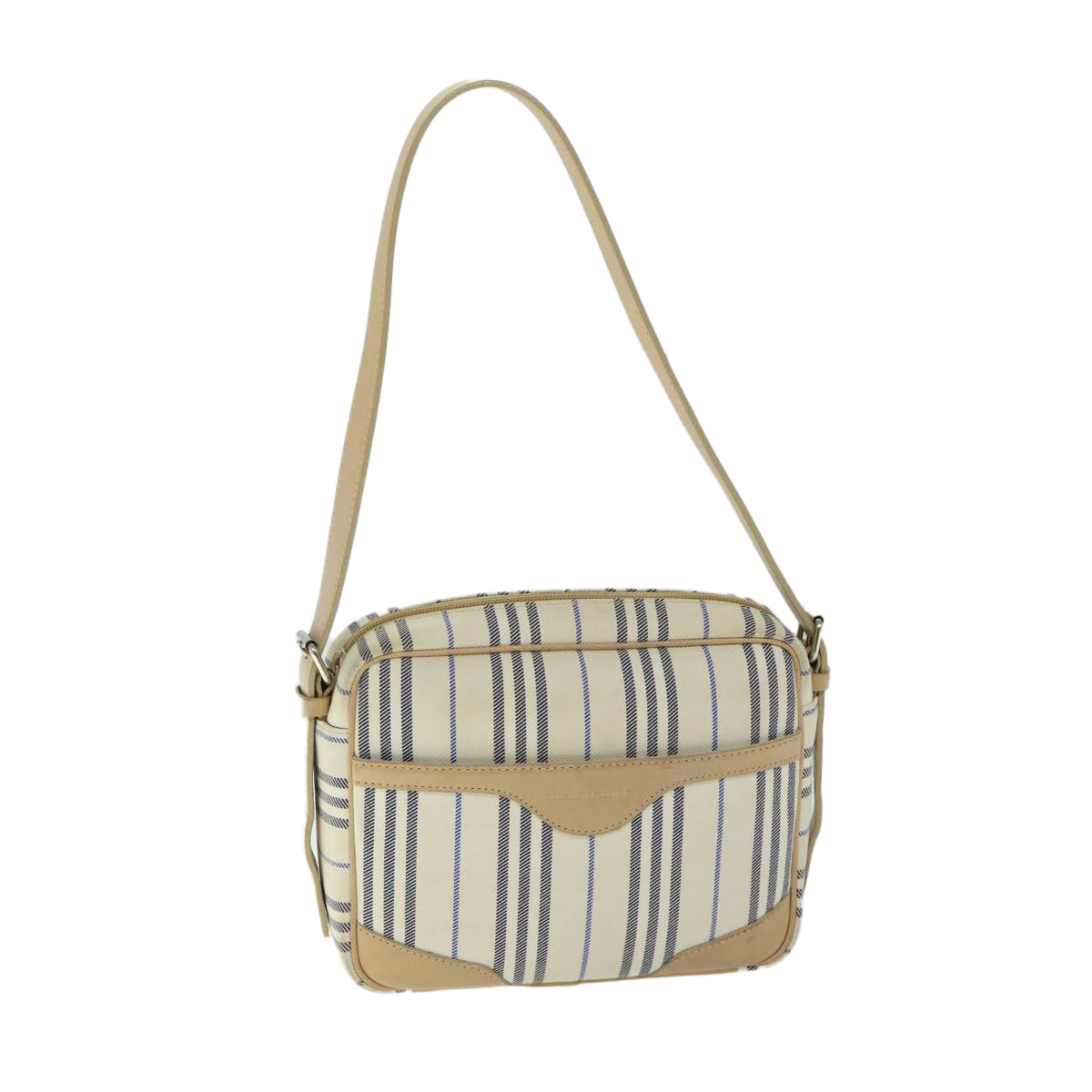 BURBERRY Nova Check Shoulder Bag Canvas Beige Auth yb507