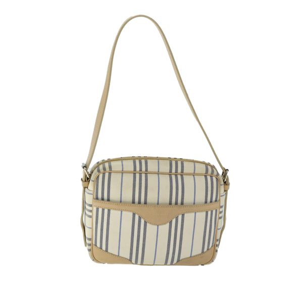 BURBERRY Nova Check Shoulder Bag Canvas Beige Auth yb507