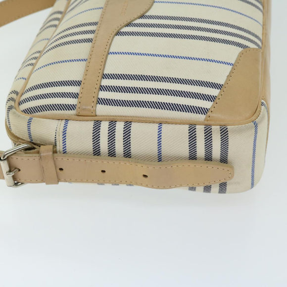 BURBERRY Nova Check Shoulder Bag Canvas Beige Auth yb507