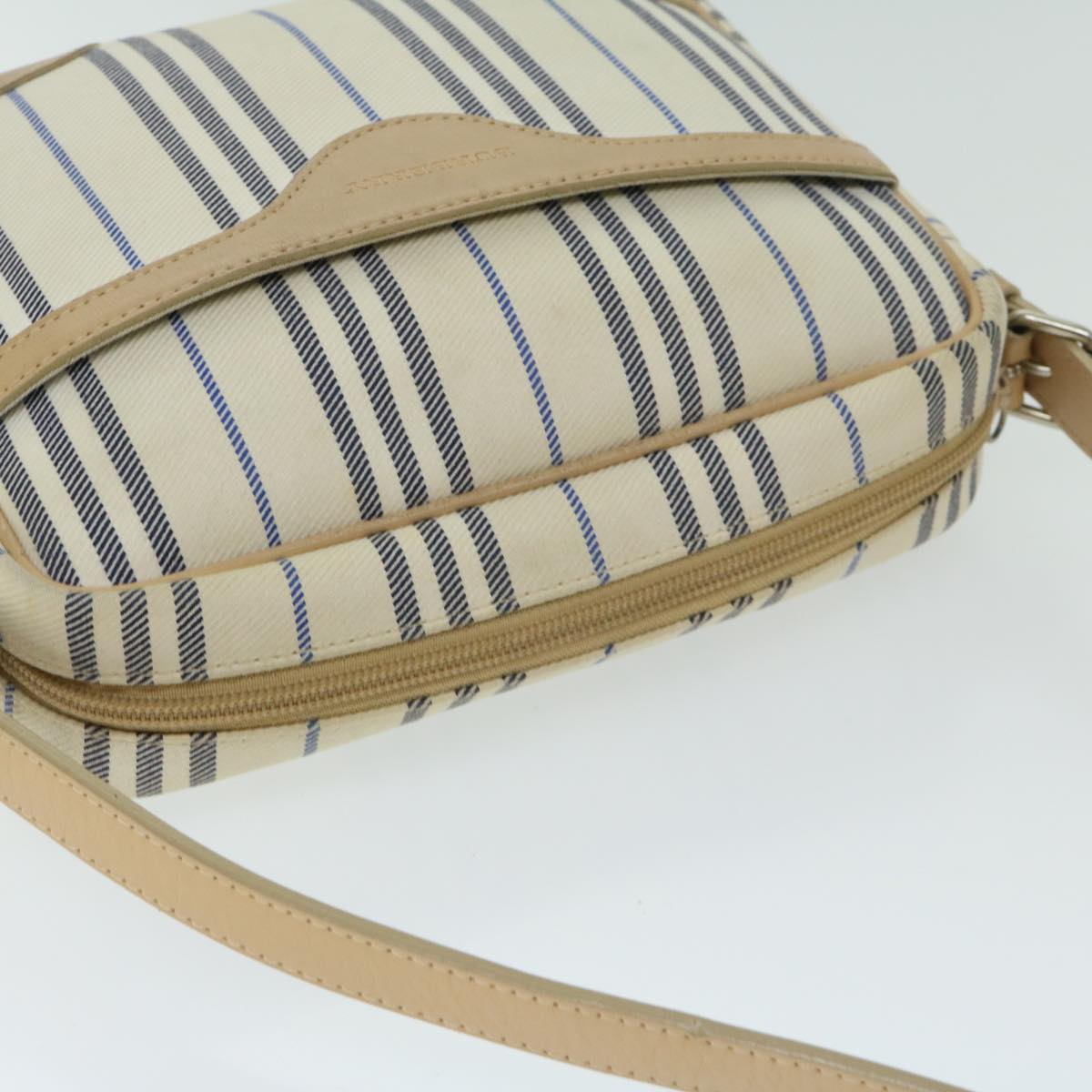 BURBERRY Nova Check Shoulder Bag Canvas Beige Auth yb507