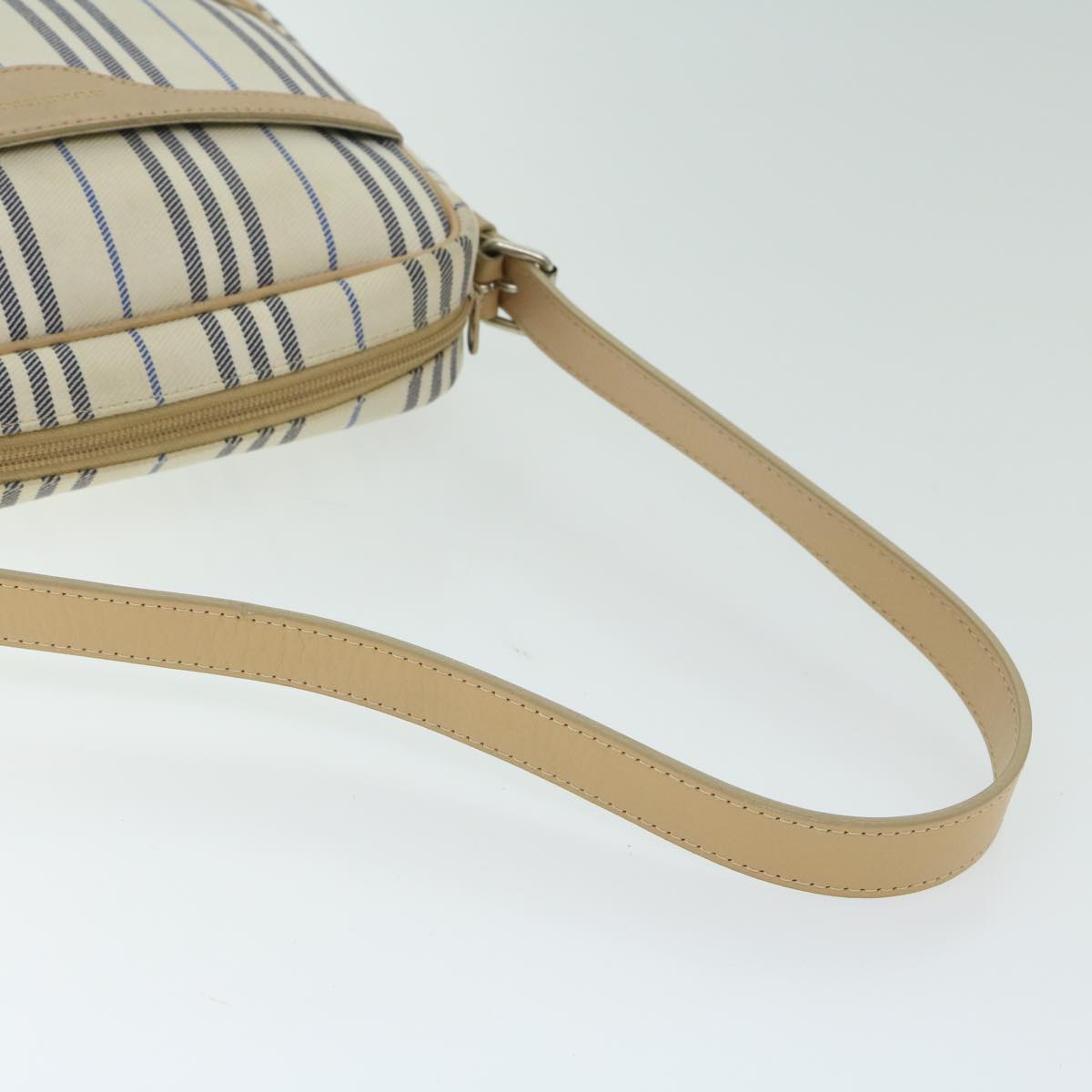 BURBERRY Nova Check Shoulder Bag Canvas Beige Auth yb507