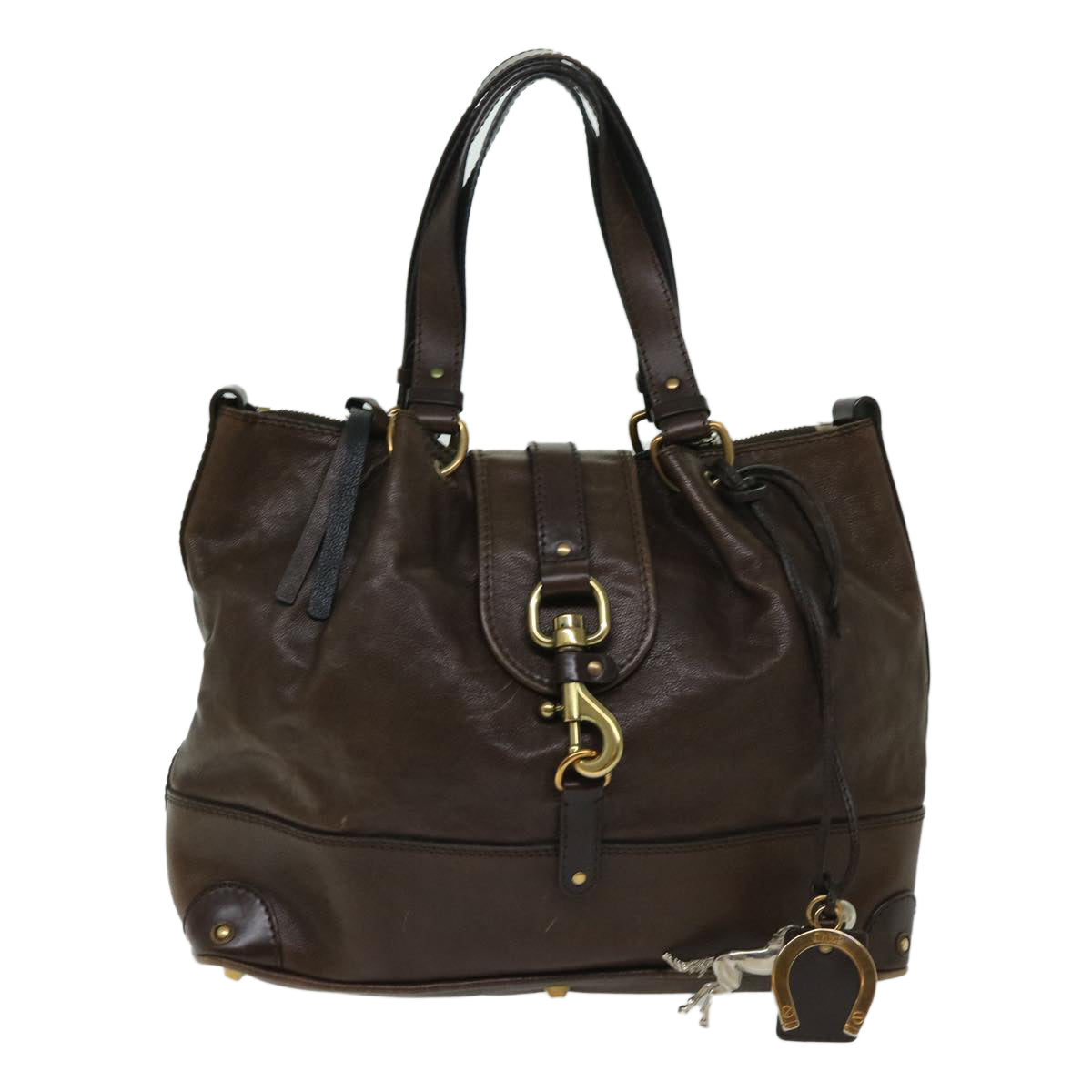 Chloe Kerala Hand Bag Leather Brown 03 08 51 5811 Auth yb521