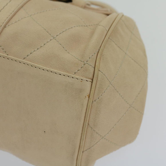 BALLY Hand Bag Leather Ivory Auth yb529