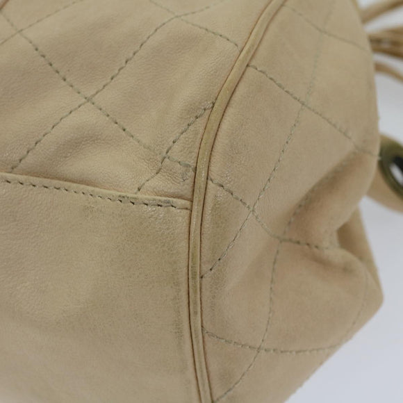 BALLY Hand Bag Leather Ivory Auth yb529