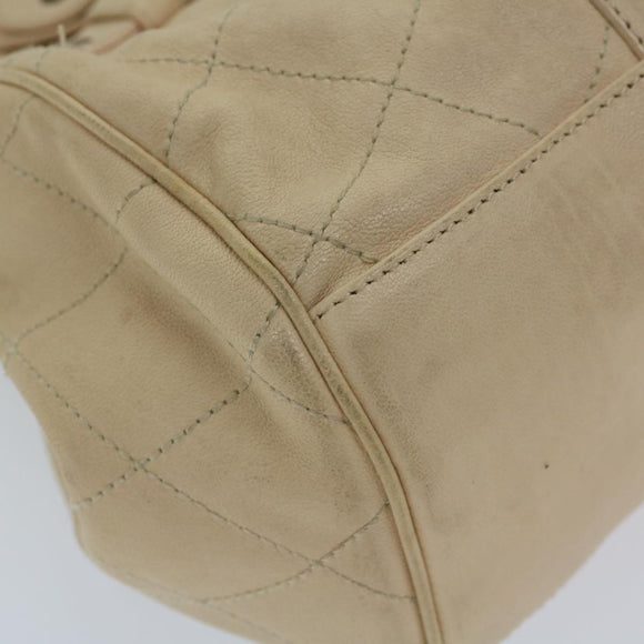 BALLY Hand Bag Leather Ivory Auth yb529