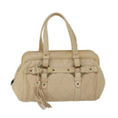 BALLY Hand Bag Leather Ivory Auth yb529-13